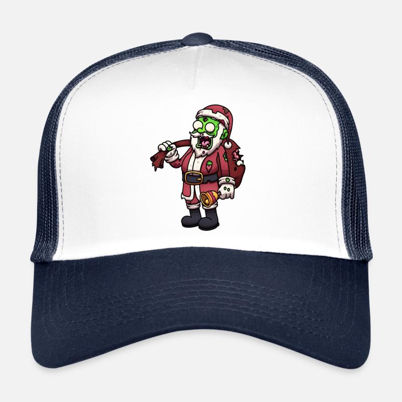 Zombie Weihnachtsmann - Trucker Cap - Weiß/Navy