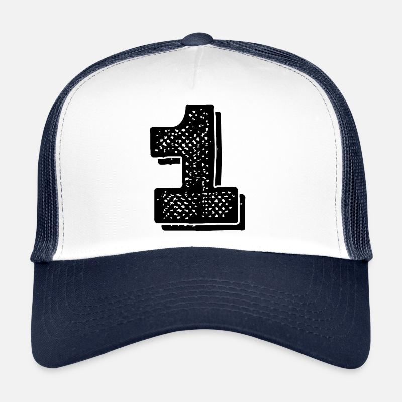 numéro 1- 1er anniversaire - Casquette trucker  - blanc/marine