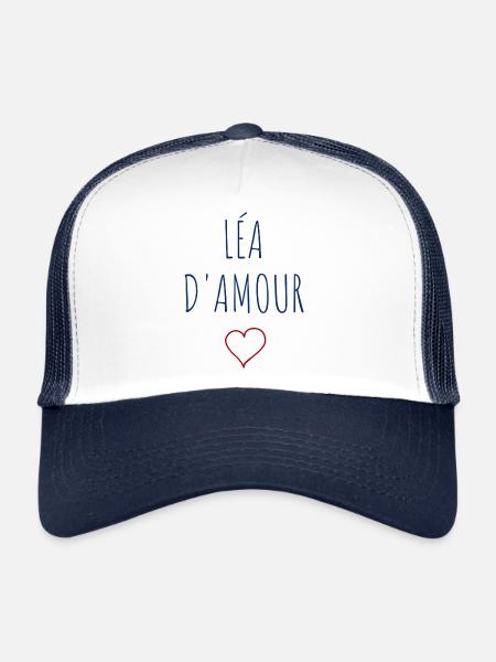 LÉA d'amour - COEUR - Casquette trucker  - blanc/marine - Devant