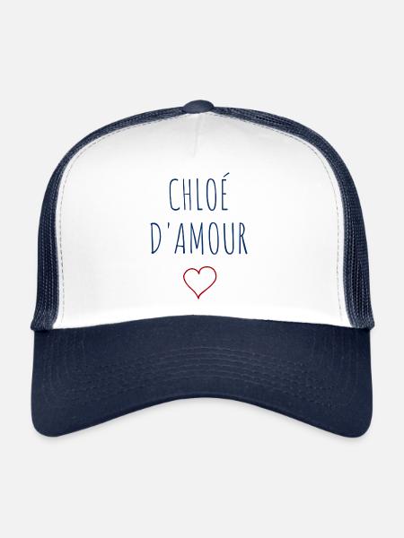 CHLOÉ D'AMOUR - COEUR - Casquette trucker  - blanc/marine - Devant