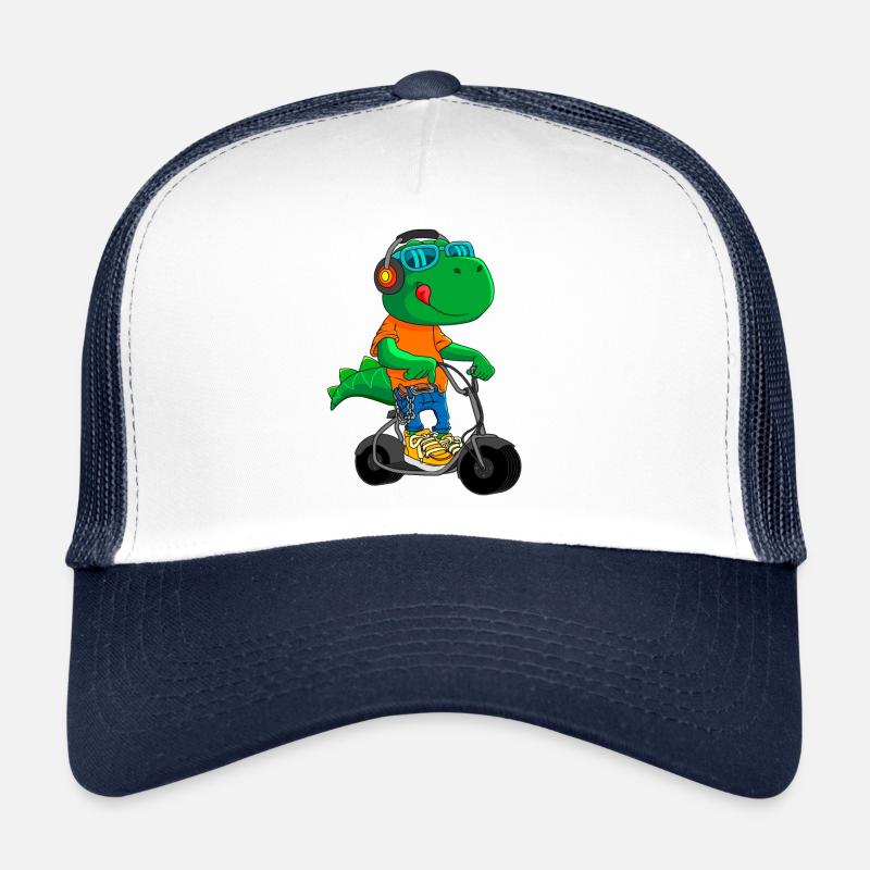 Dino Scooter Dino Lover Funny Gift Idea Trucker Cap