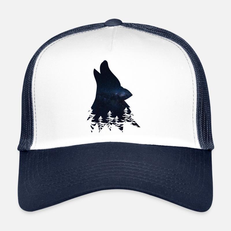 Silhouette de loup Casquette trucker 