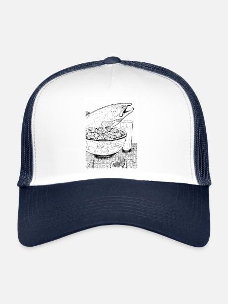 Plateau de sashimi - Casquette trucker  - blanc/marine - Devant