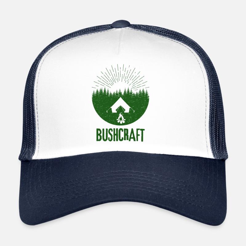 Bushcraft survival - Trucker Cap - white/navy