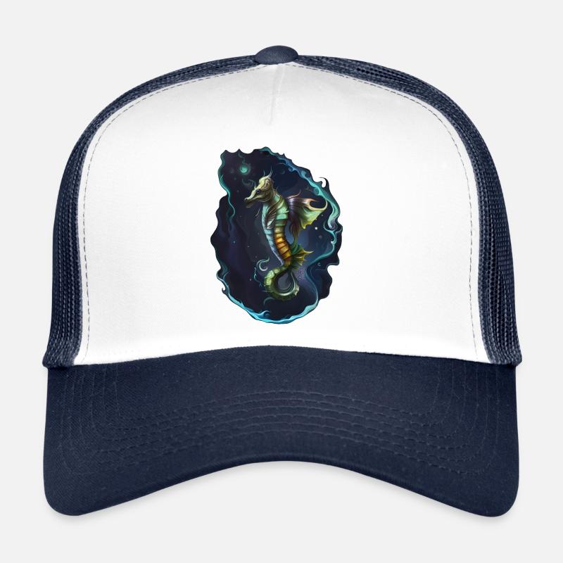 Hippocampe de Mayotte - Casquette trucker  - blanc/marine
