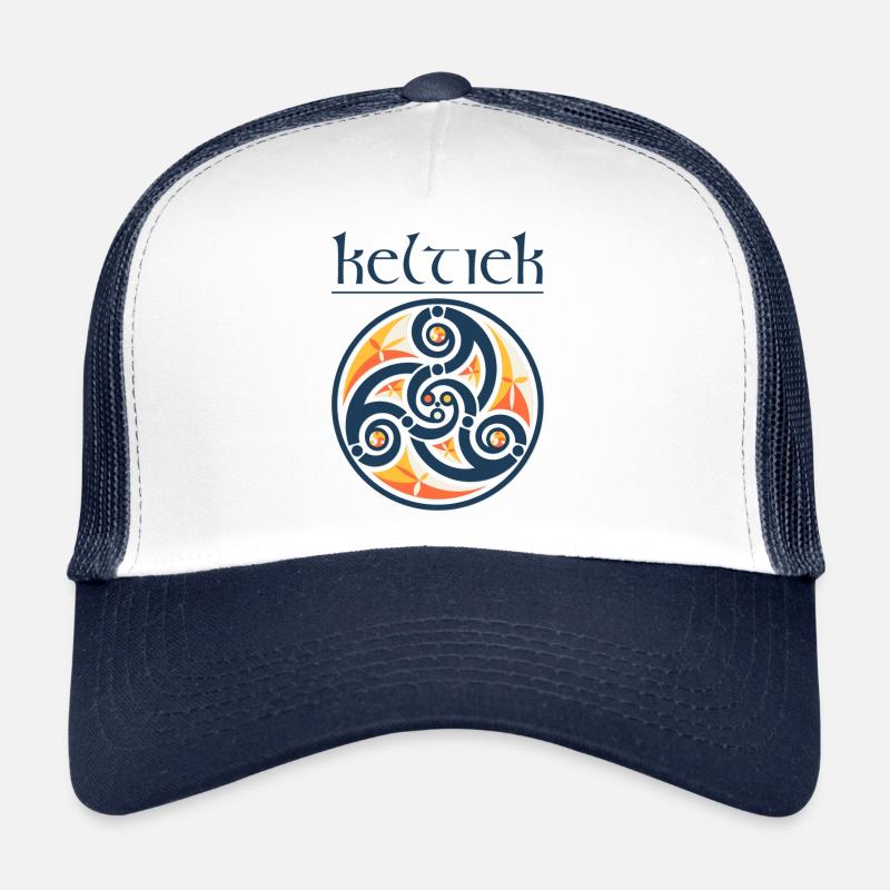 Triskell Keltiek bleu - Casquette trucker  - blanc/marine