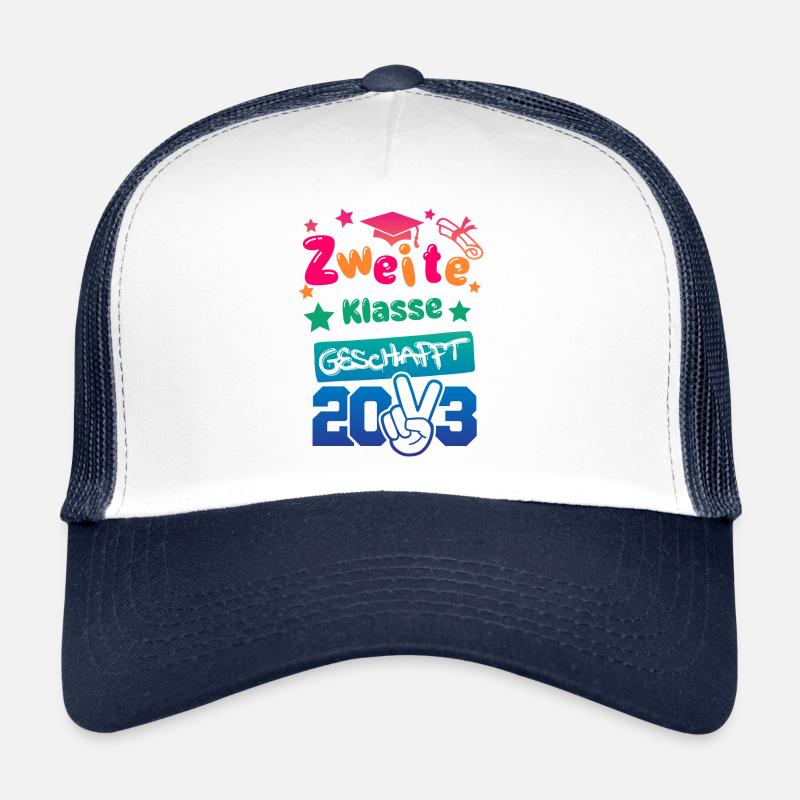 2. Klasse geschafft 2023 - Trucker Cap - Weiß/Navy