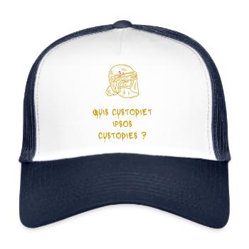 Quis custodiet ipsos custodies? Manifestation. - Casquette trucker  - blanc/marine - Devant