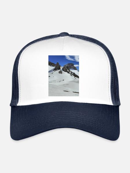 Lac Lauzon en hiver - Casquette trucker  - blanc/marine - Devant