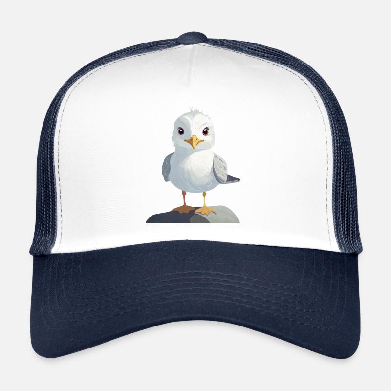 niedliche Möwe - Trucker Cap - Weiß/Navy