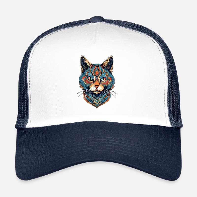 Grafisches Porträt einer Katze Trucker Cap
