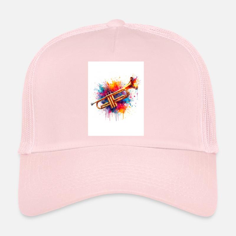 Trompette aquarelle Casquette trucker 