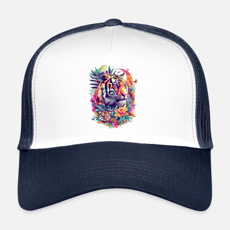 Tiger Design - Trucker Cap - white/navy