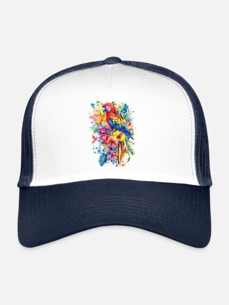 Design à Hawaï - Casquette trucker  - blanc/marine - Devant