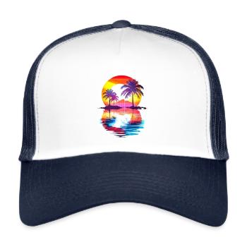 Island of Paradise - Trucker Cap - white/navy - Front