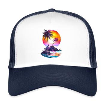 Holiday island - Trucker Cap - white/navy - Front