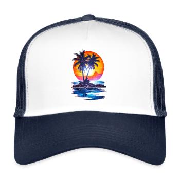 Fan Island - Trucker Cap - white/navy - Front