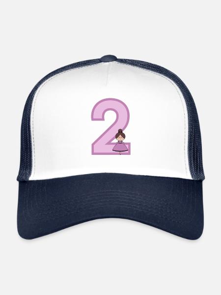 Numéro 2 - Casquette trucker  - blanc/marine - Devant