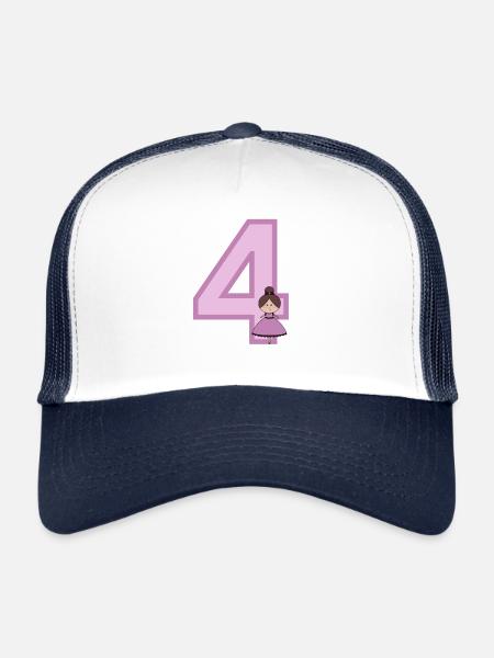 Numéro 4 - Casquette trucker  - blanc/marine - Devant