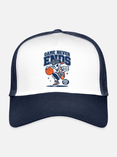 Basket-ball Joueurs de basket-ball - Casquette trucker  - blanc/marine - Devant