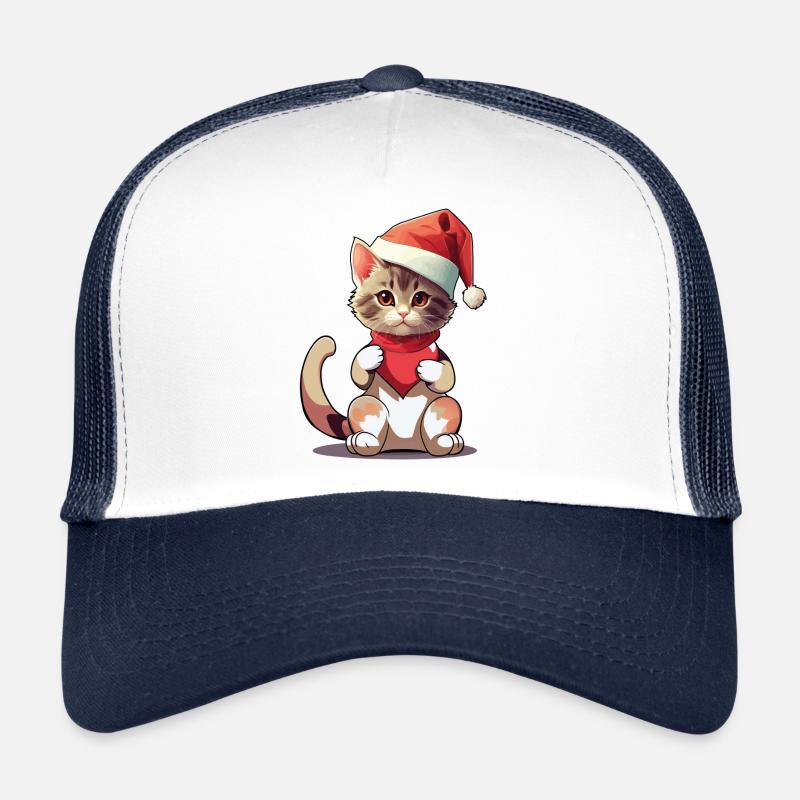 Cat Cats Kitten Santa Xmas Trucker Cap