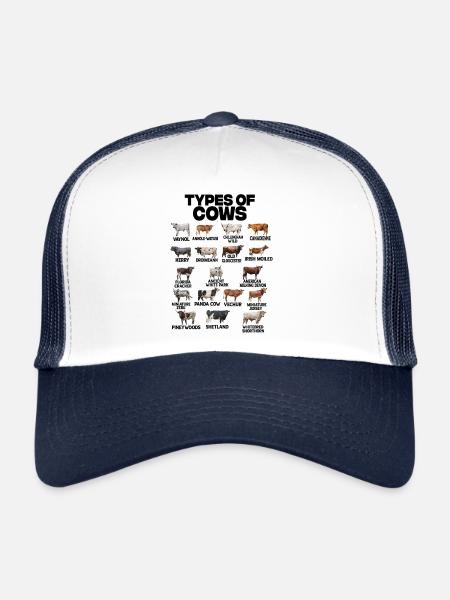 Types Of Cows Cattle Of The World Cow Cattle Cows - Casquette trucker  - blanc/marine - Devant