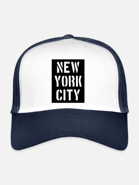 New York City - NYC - Manhattan - Brooklyn - Bronx - Casquette trucker  - blanc/marine - Devant