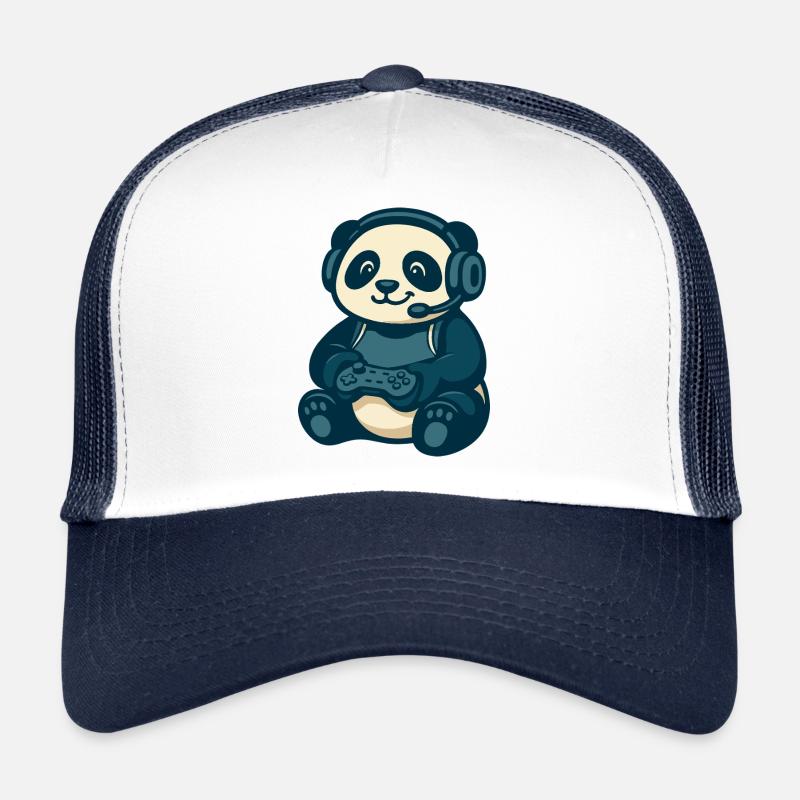 Panda Gamer Geek Gaming Trucker Cap