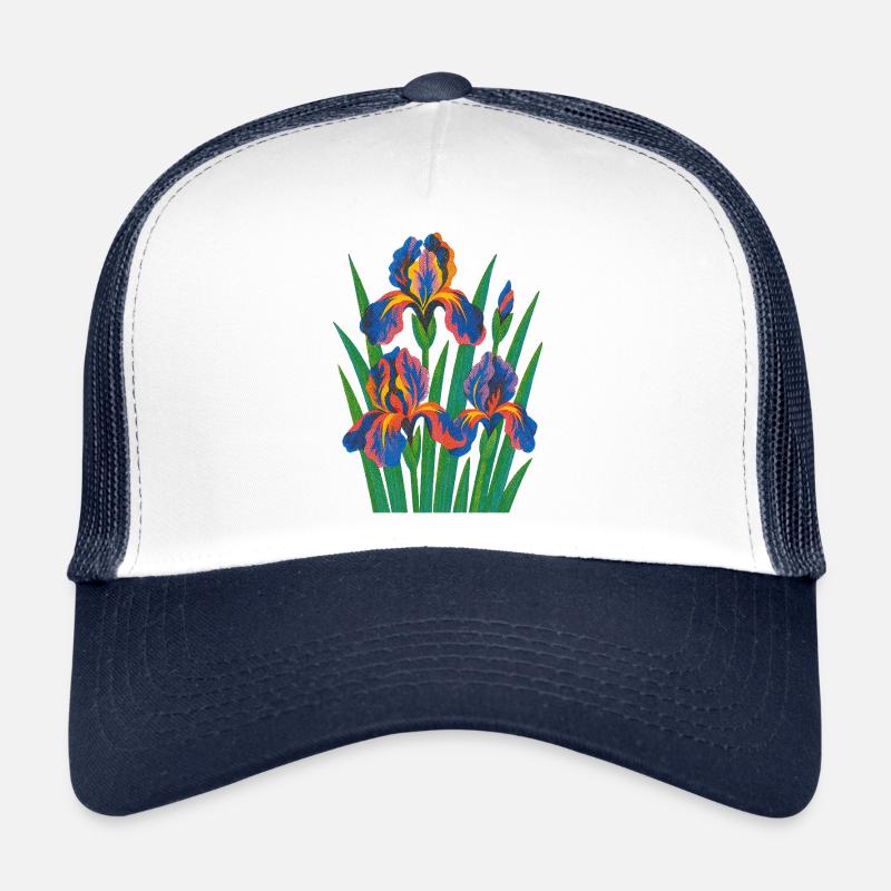 Rétro Iris Floral Bloom Casquette trucker 