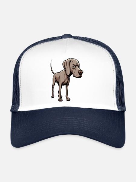 Weimaraner Amoureux Weimaraner Gardien Weimaraner - Casquette trucker  - blanc/marine - Devant