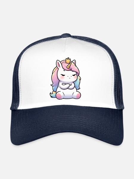Licorne Licorne Fan Licorne Amoureux de la licorne - Casquette trucker  - blanc/marine - Devant