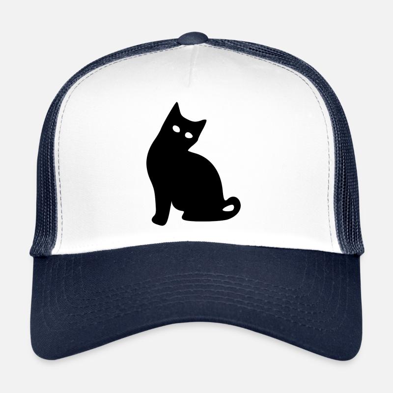 Katze Silhouette schwarz Geschenk Katzenliebhaber Trucker Cap