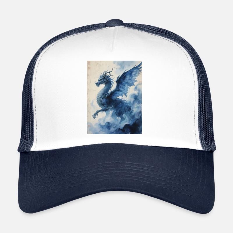 L'Envol Ancestral : Yinglong – Souffle Premier - Casquette trucker - blanc/marine