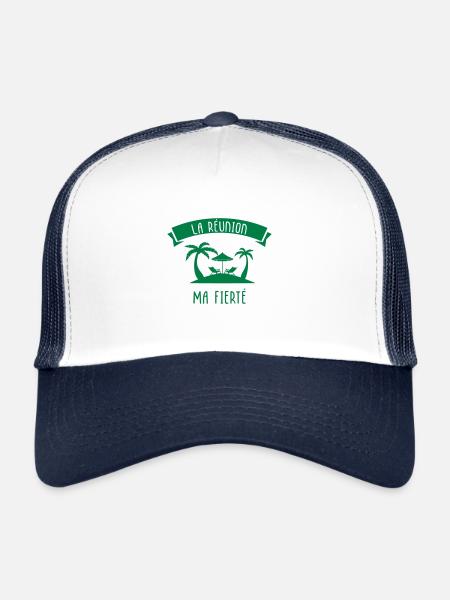 La Réunion Ma Fierté - Casquette trucker  - blanc/marine - Devant