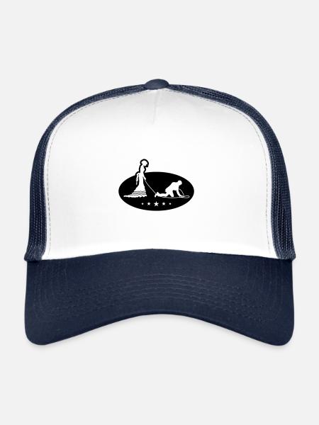 Wedding Newlyweds Leash - Trucker Cap - white/navy - Front