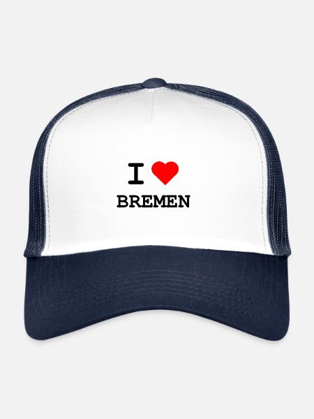 Ich liebe Bremen - J’aime Brême - Casquette trucker  - blanc/marine - Devant