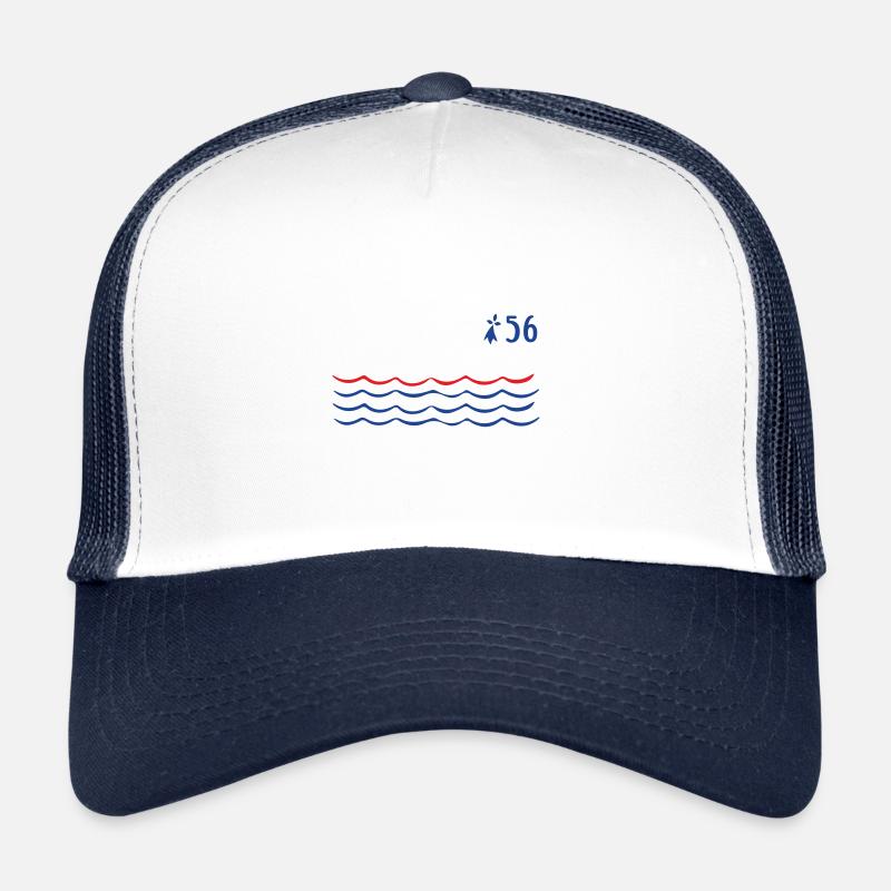 Bretagne 56 - Morbihan - Casquette trucker - blanc/marine