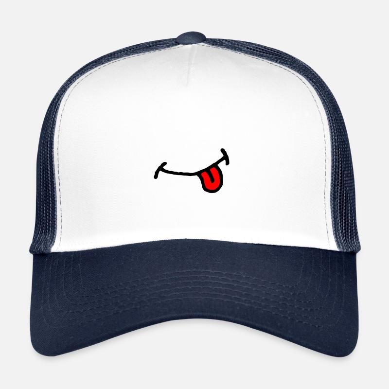 Bande dessinée bouche, langue - Casquette trucker  - blanc/marine