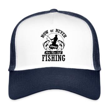 Now or Never Fishing - Trucker Cap - white/navy - Front