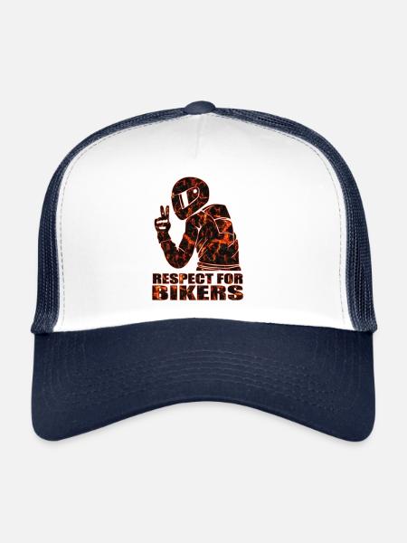 Motards - Casquette trucker  - blanc/marine - Devant