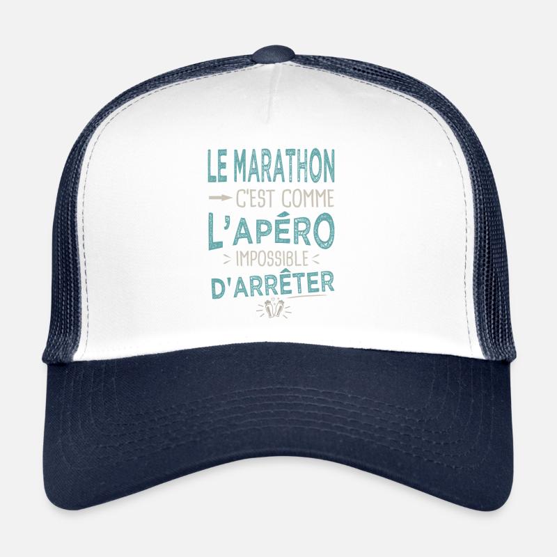 Le marathon c'est comme l'apéro Humour running Casquette trucker 