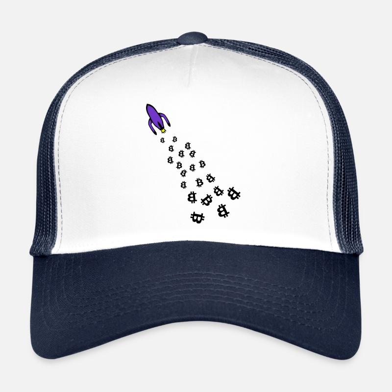 Mit Bitcoin ins All - Trucker Cap - Weiß/Navy