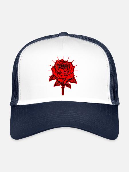 Épines de fleur de rose - Casquette trucker  - blanc/marine - Devant