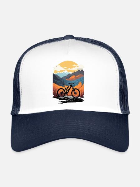 Mountain Bike Downhill Adventure - Trucker Cap - white/navy - Front