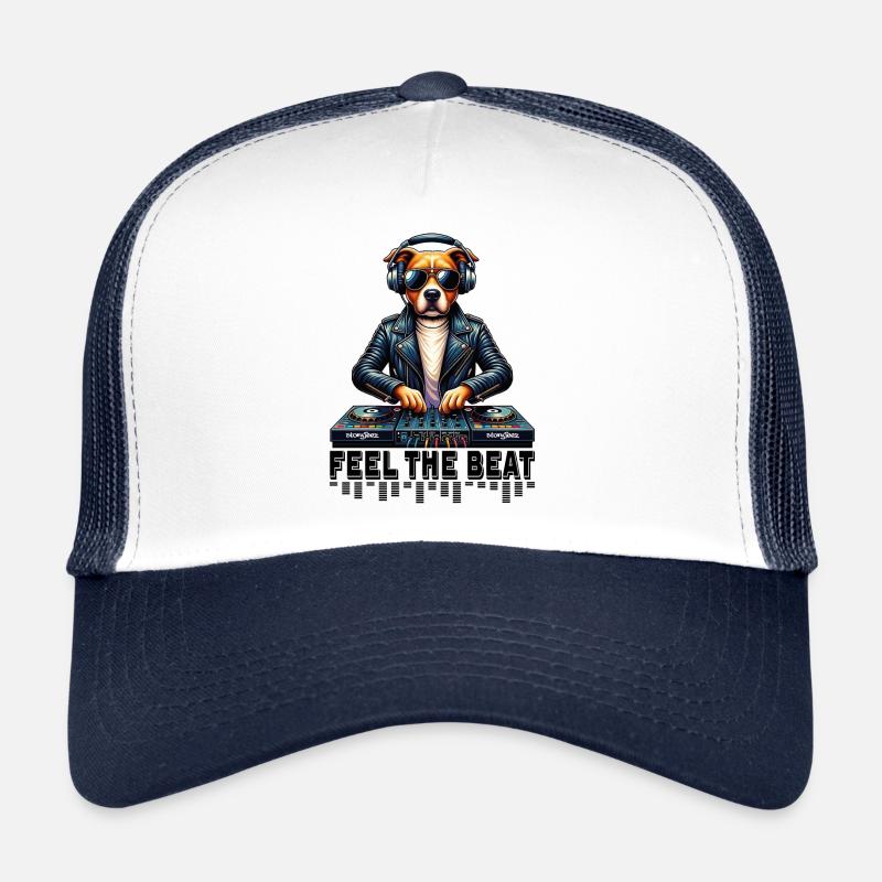 Feel the Beat - Trucker Cap - Weiß/Navy