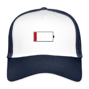schlimmster alptraum akku leer kostüm geschenk - Trucker Cap - Weiß/Navy - Vorne