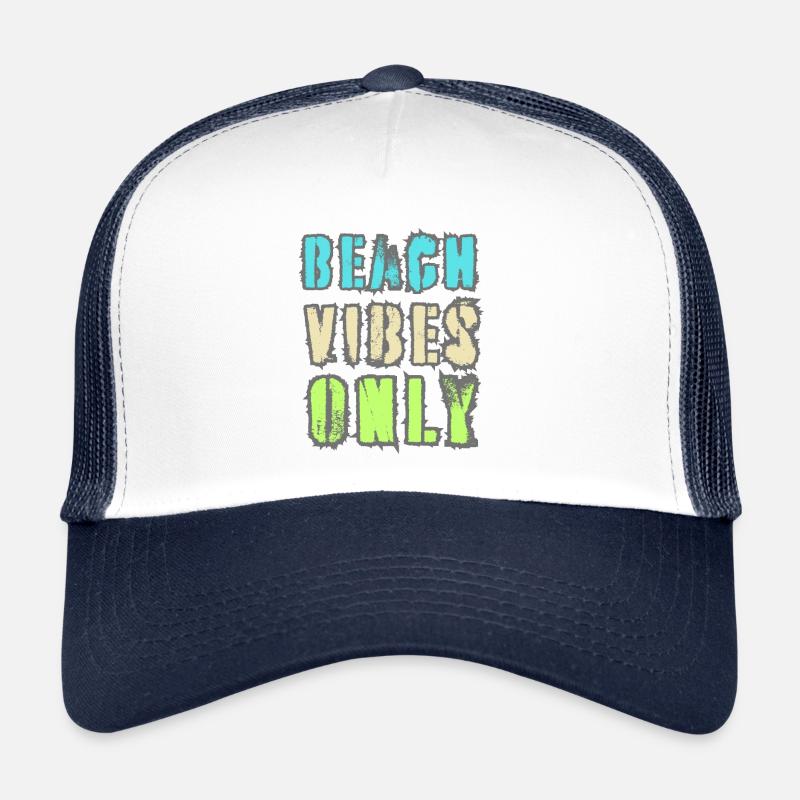Beach Vibes Only - Trucker Cap - white/navy