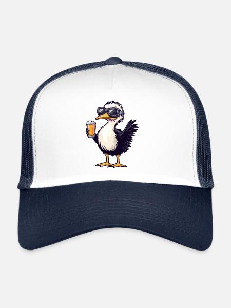 Strauss après-ski beer - Trucker Cap - white/navy - Front