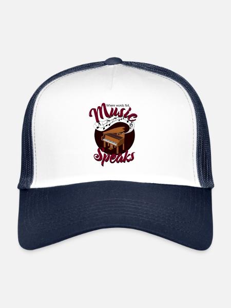 Music speaks, music speaks - Trucker Cap - white/navy