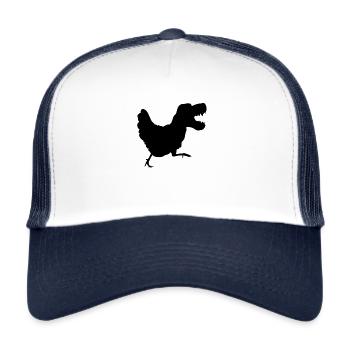 TRex Huhn Dinosaurier Tyrannosaurus Dino Geschenk - Trucker Cap - Weiß/Navy - Vorne